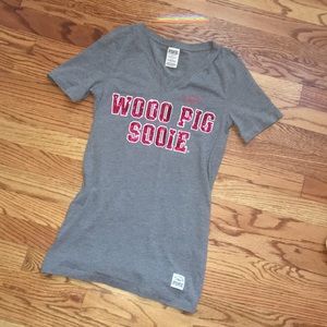 Wooo pig sooie razorbacks pink bling t-shirt!